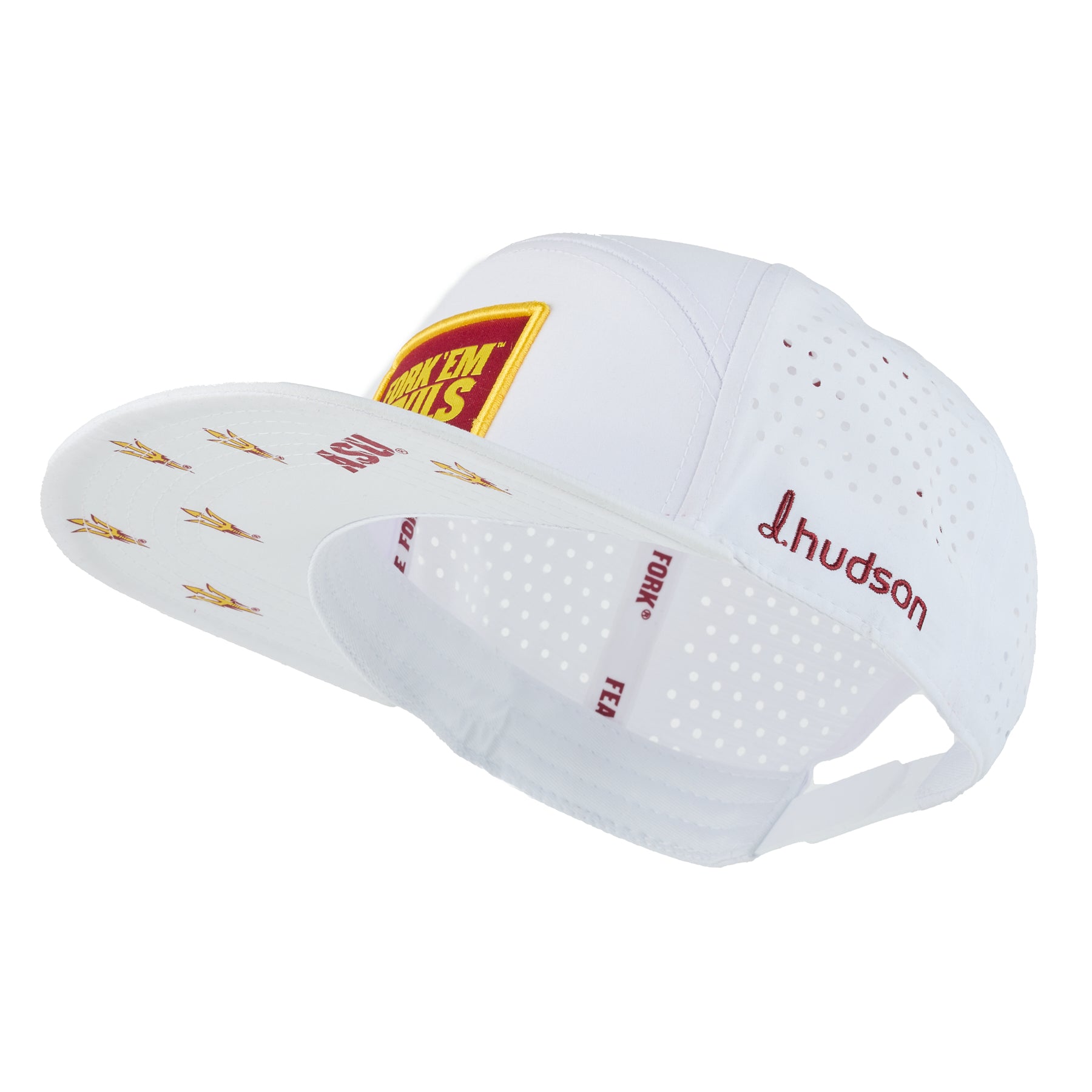 Arizona State University - Fork ‘Em Devils 5 Panel Crossbar (White/Maroon/Gold)