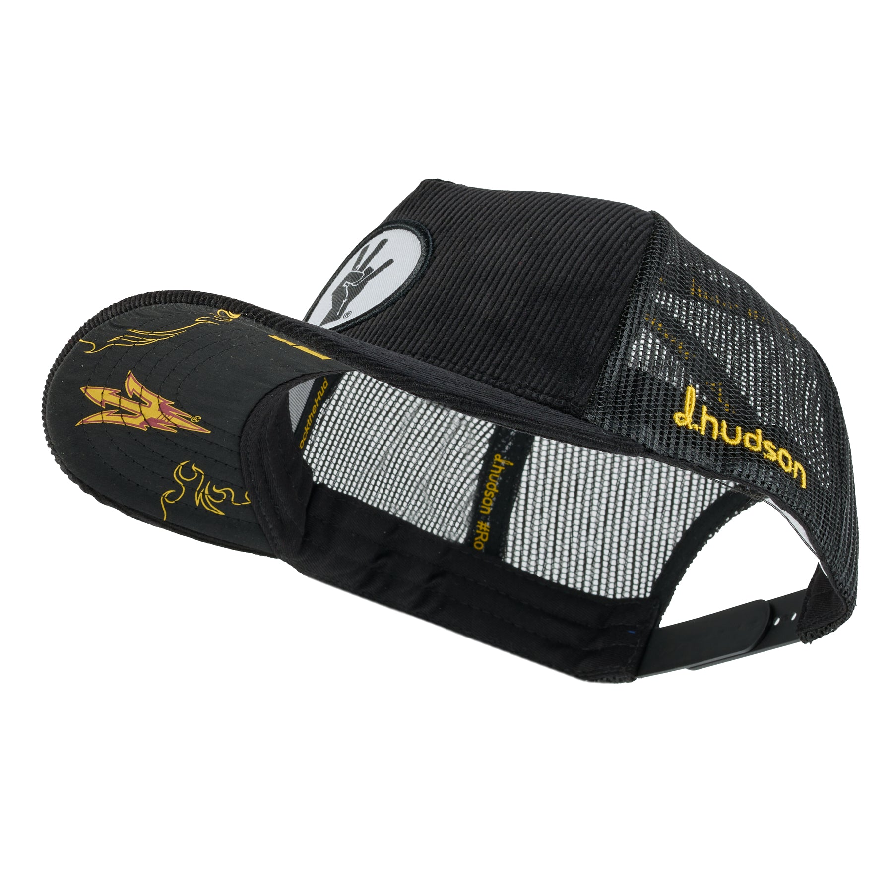 ASU - Pitchfork Hand Mark Corduroy Trucker Mesh (Black/Gold)