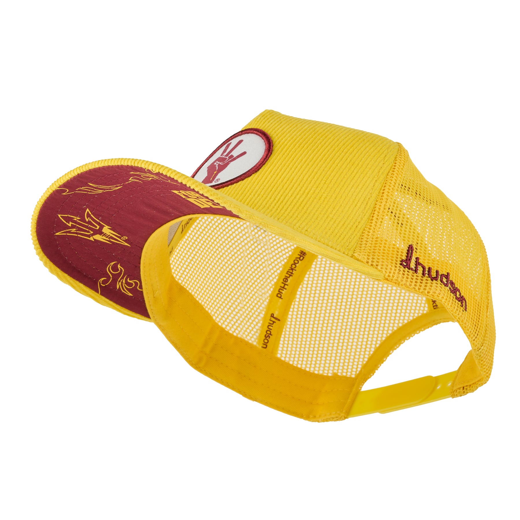 ASU - Pitchfork Hand Mark Corduroy Trucker Mesh (Gold/Maroon)