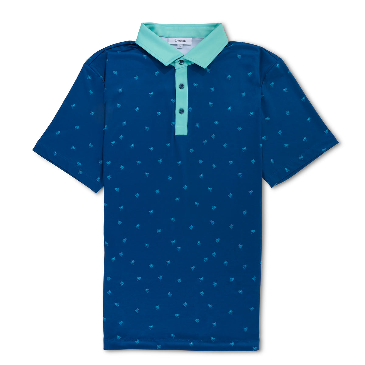 Shakin' Palms Polo (Navy/Aqua)