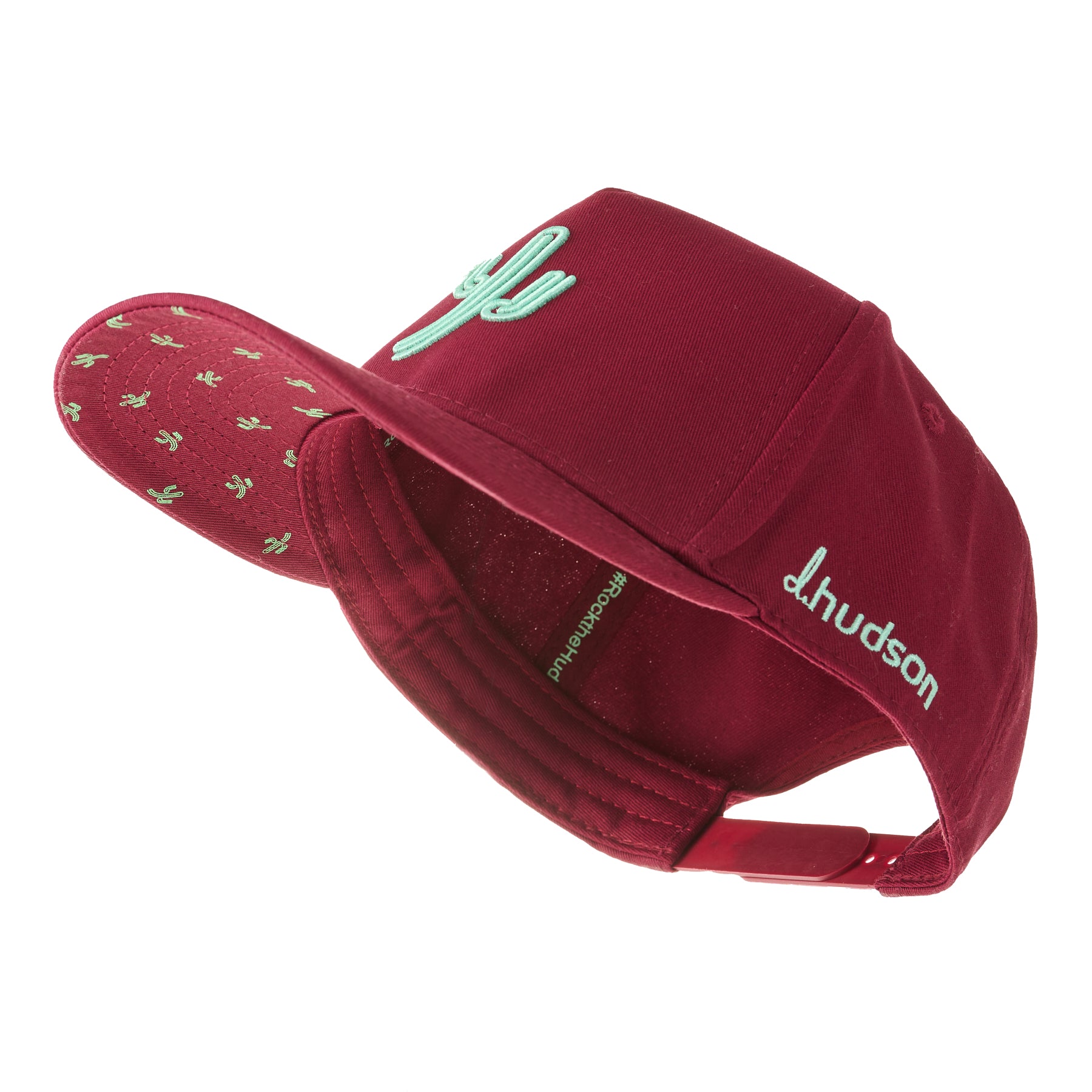 Dancin' Cactus Cotton Twill (Burgundy/Mint)